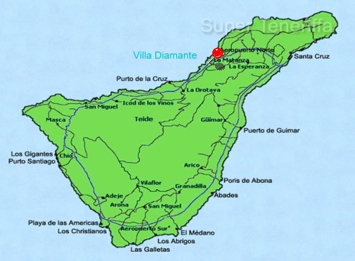Teneriffa Karte El Sauzal Teneriffa Nord