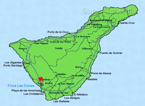 Karte Finca Las Dulces Teneriffa Sdwest